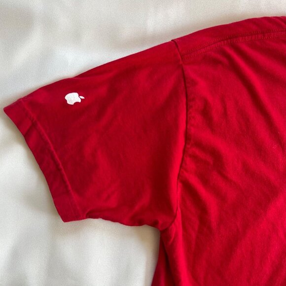 APPLE STORE Shirt Unisex Women's Red Mac Employee Short Sleeve Tee Blank M 2001 - Picture 8 of 12